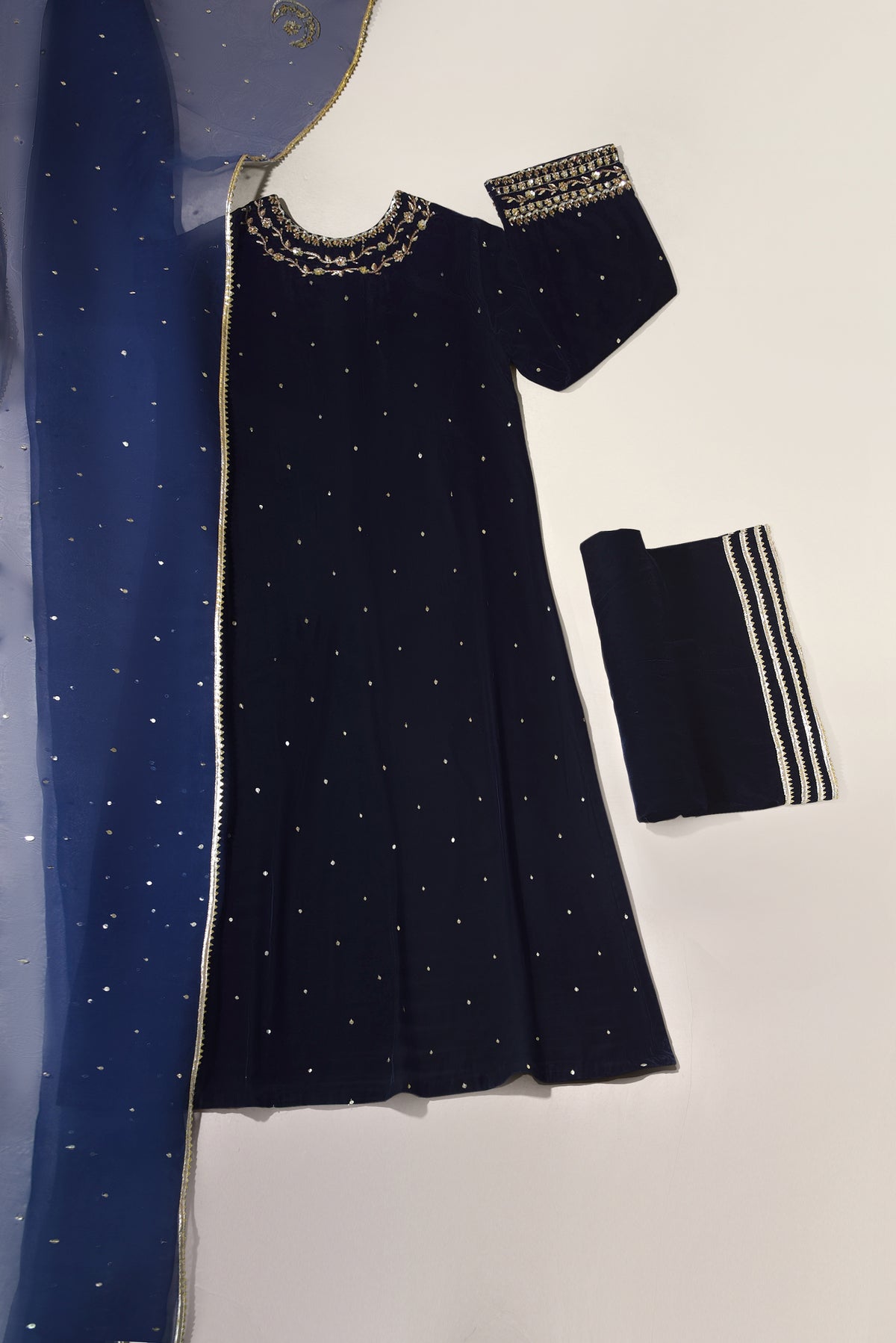 navy blue party dress pakistani Navy Shazray