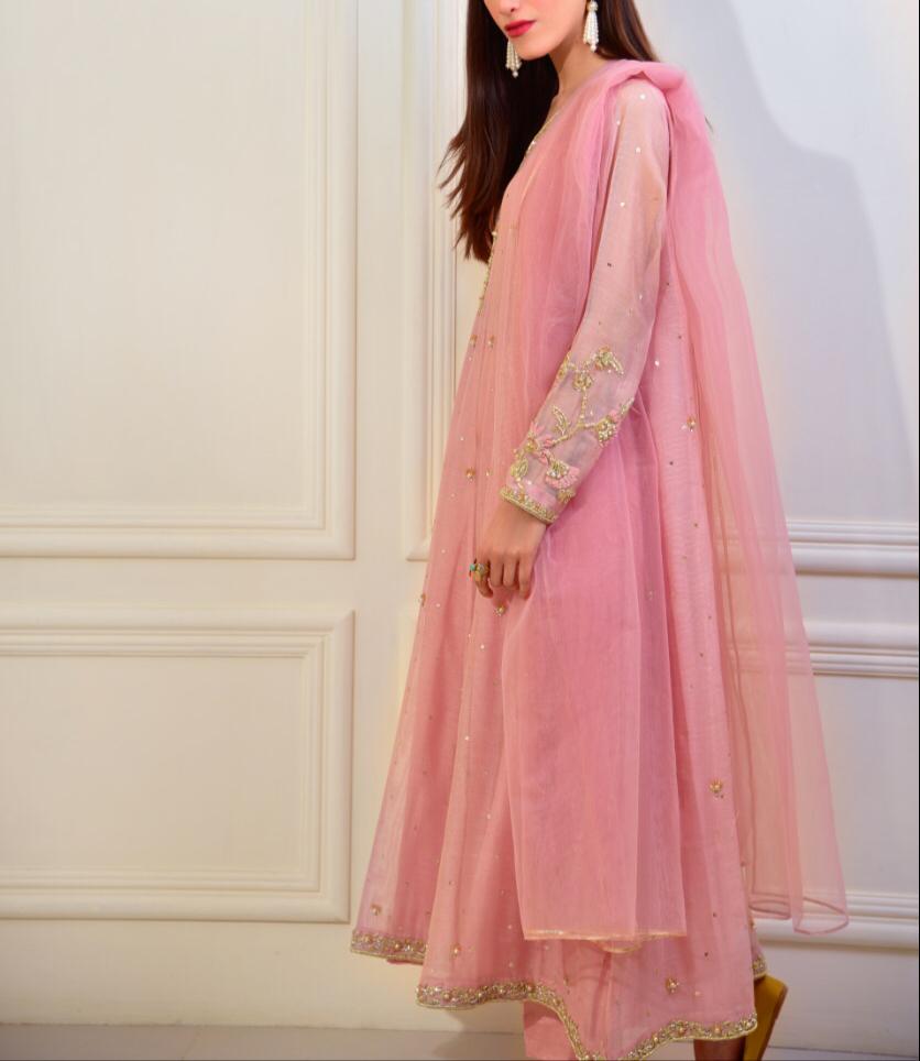 cotton net dress 3 Piece