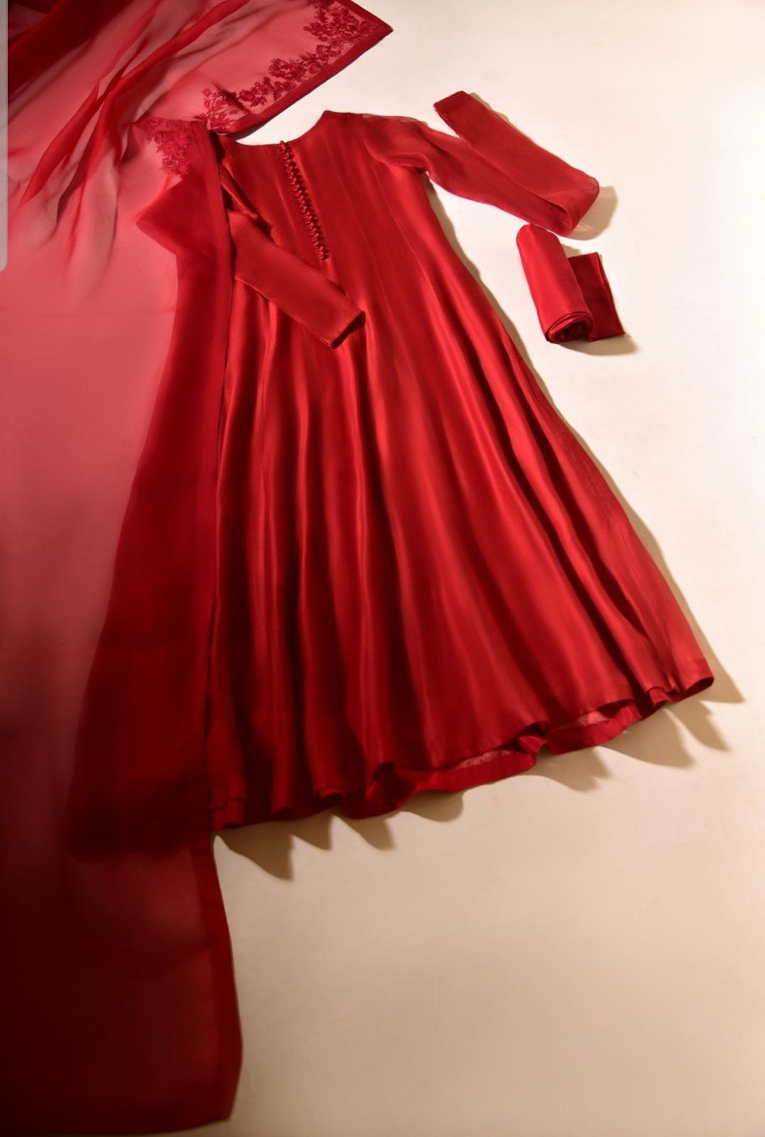agha noor red dress Agha Noor Red Chiffon Gowns