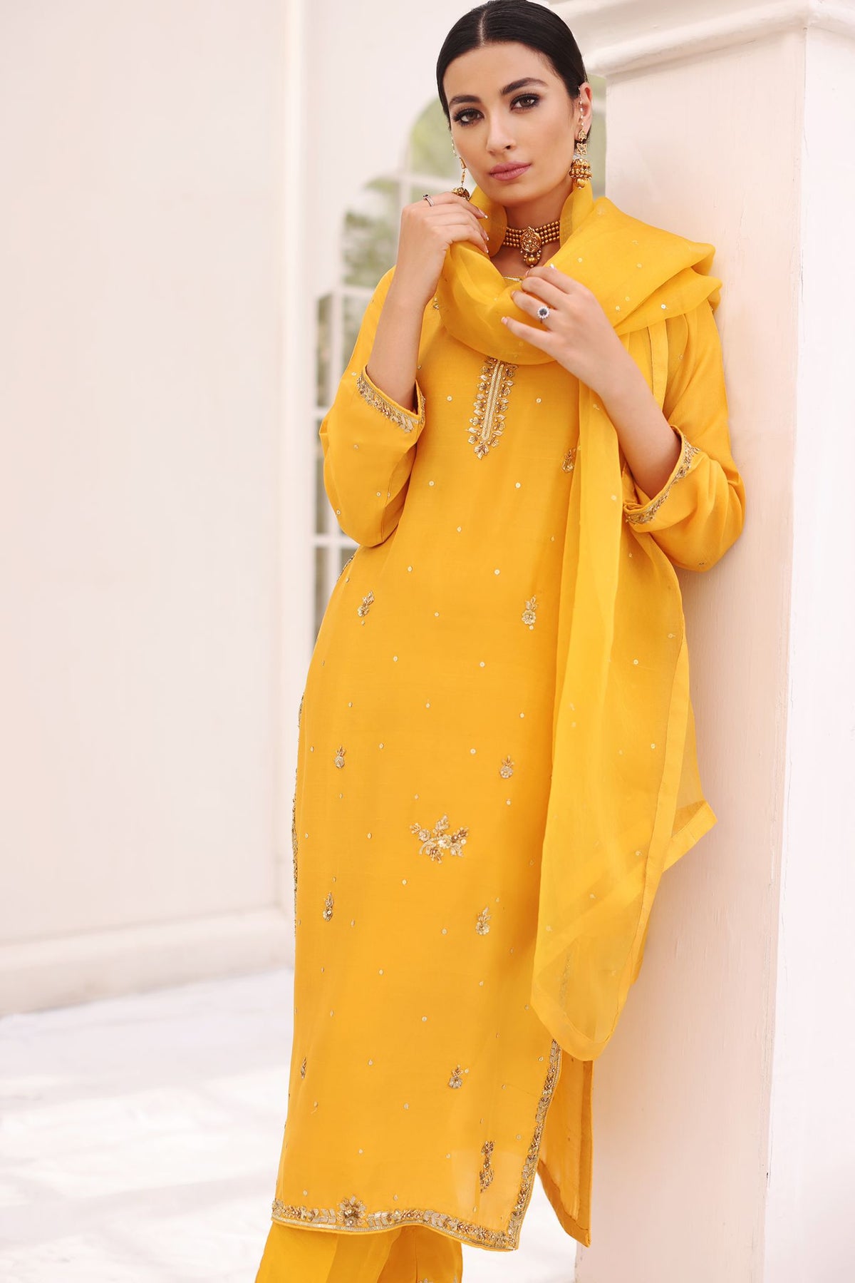 CROSS COLOUR FABRIC : KORA : ANAR YELLOW