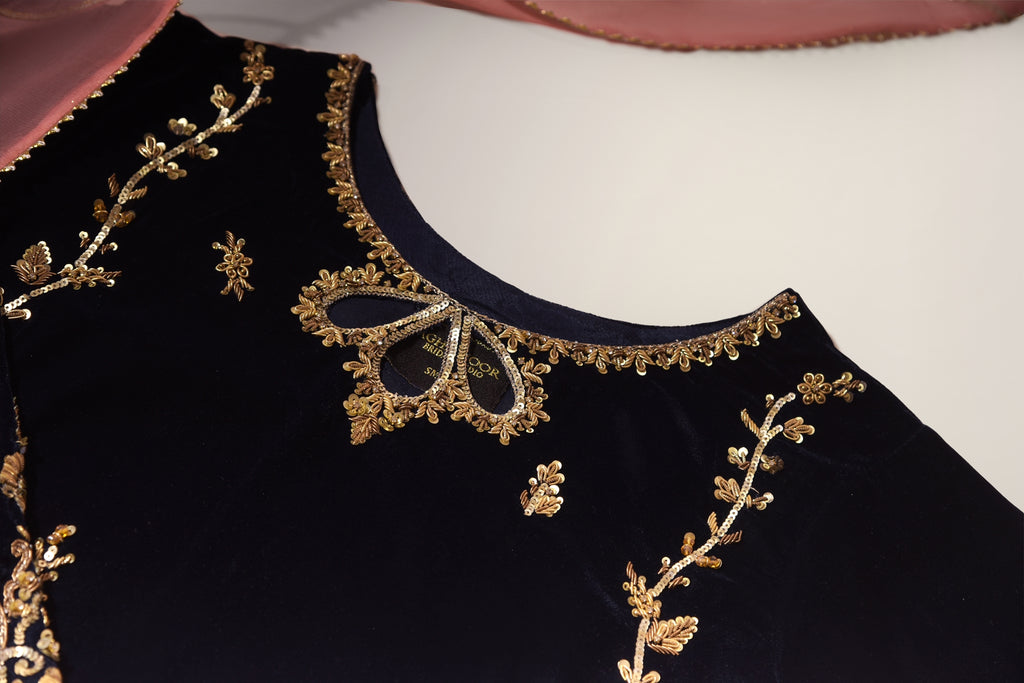 Black Velvet Aghanoor Bridal