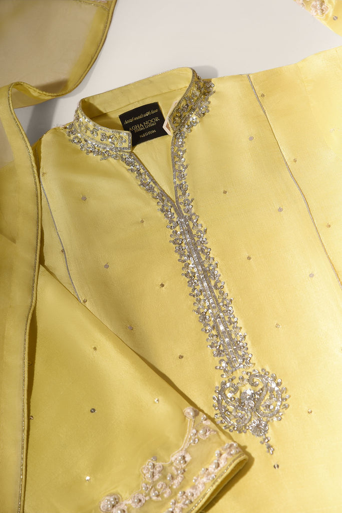 mirror work party wear agha noor dresses Agha Noor Heavy Embroidered with Mirror Work organza dupatta-GA10191 Gul Attire