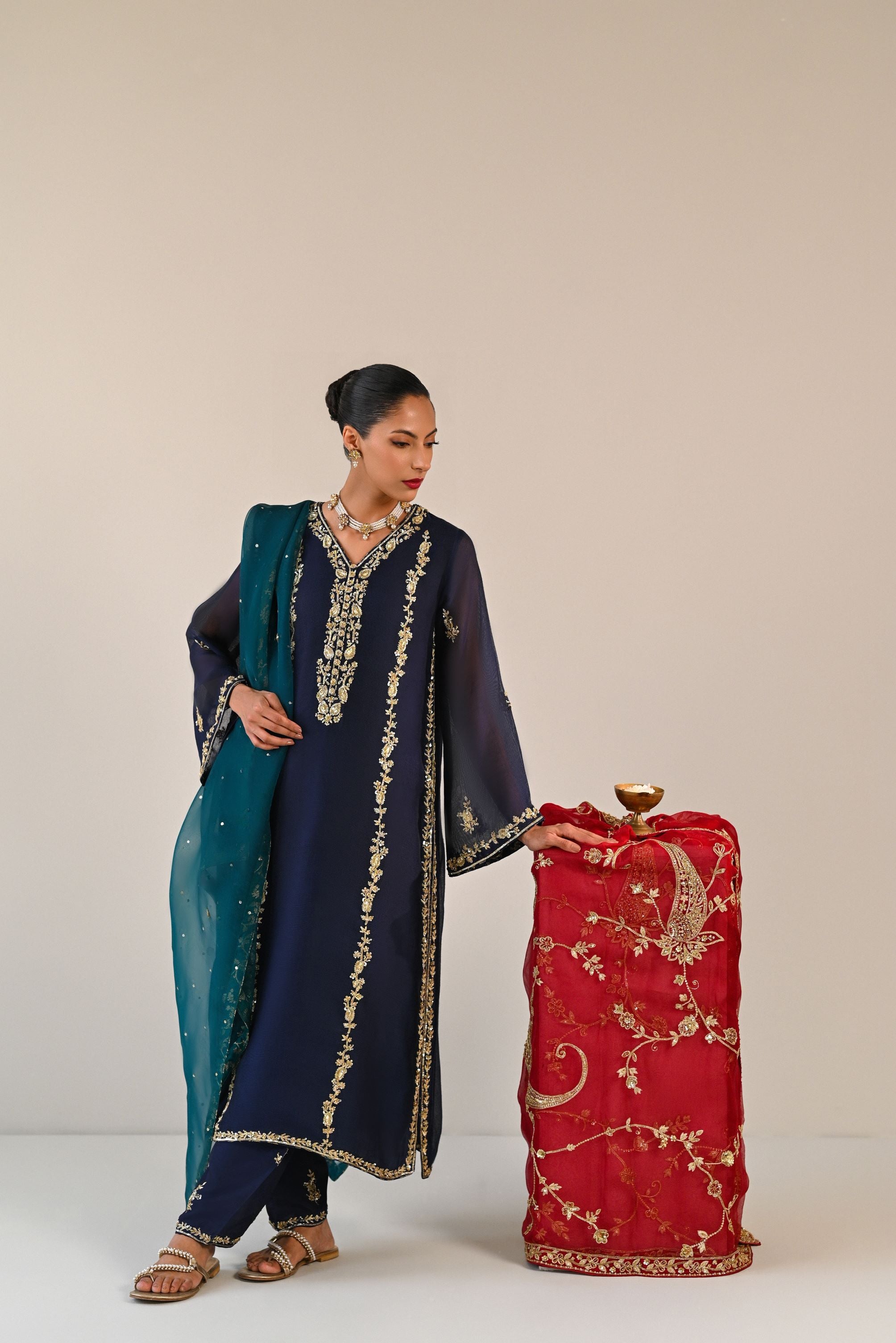 Jumana Navy Blue | Aghanoor Bridal