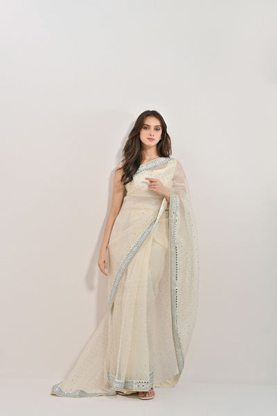 Mahnoor White Organza Saree