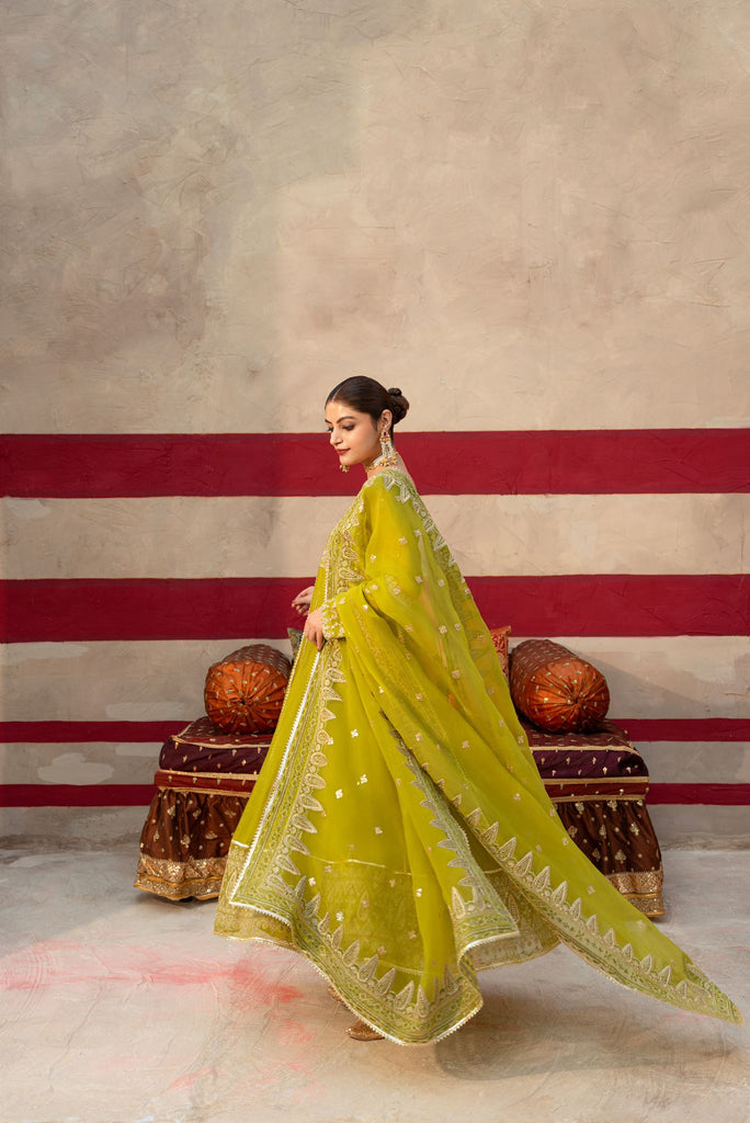 Mehndi Green Pishwas Mehndi Green Pishwas