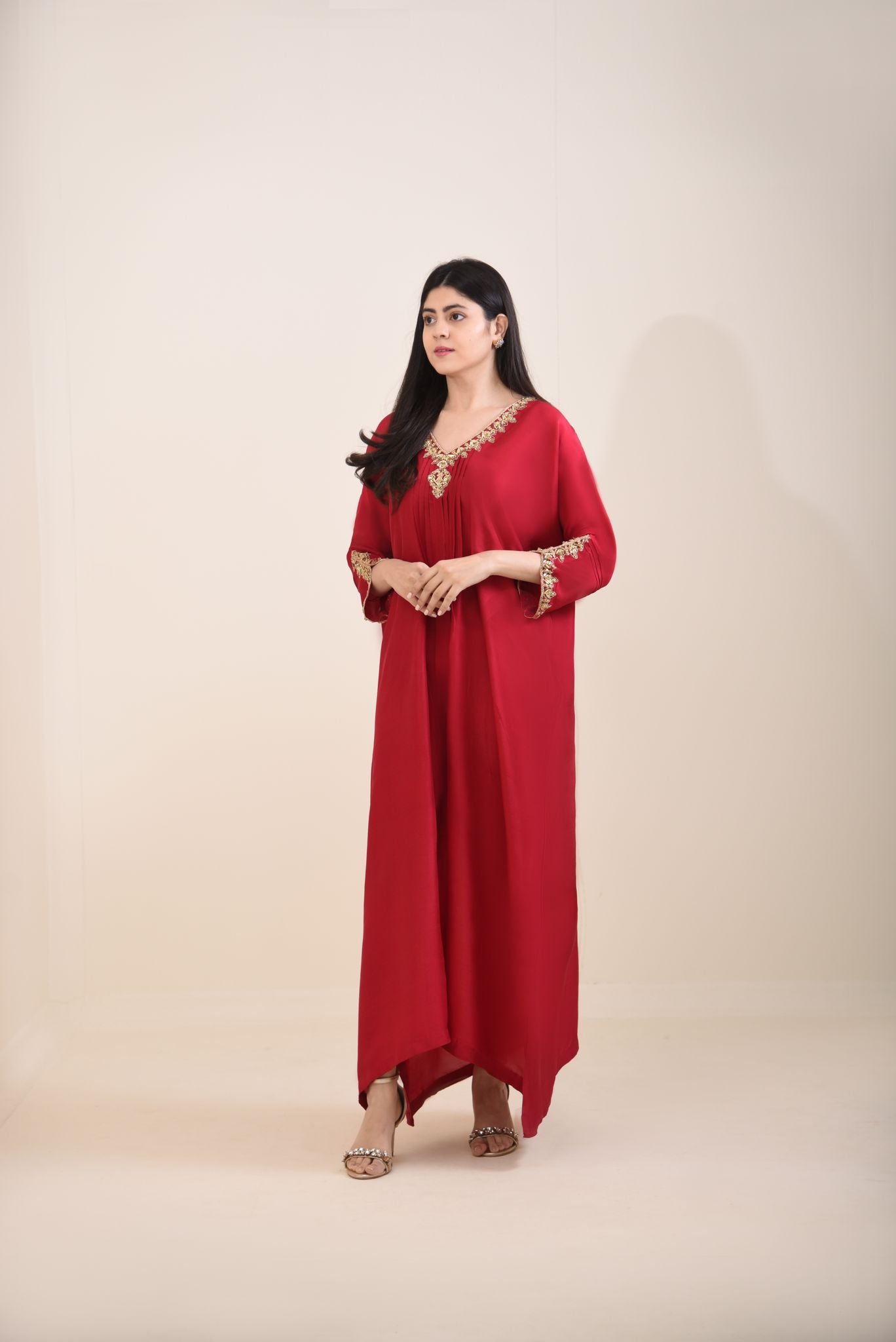 Maroon kaftan dress hotsell