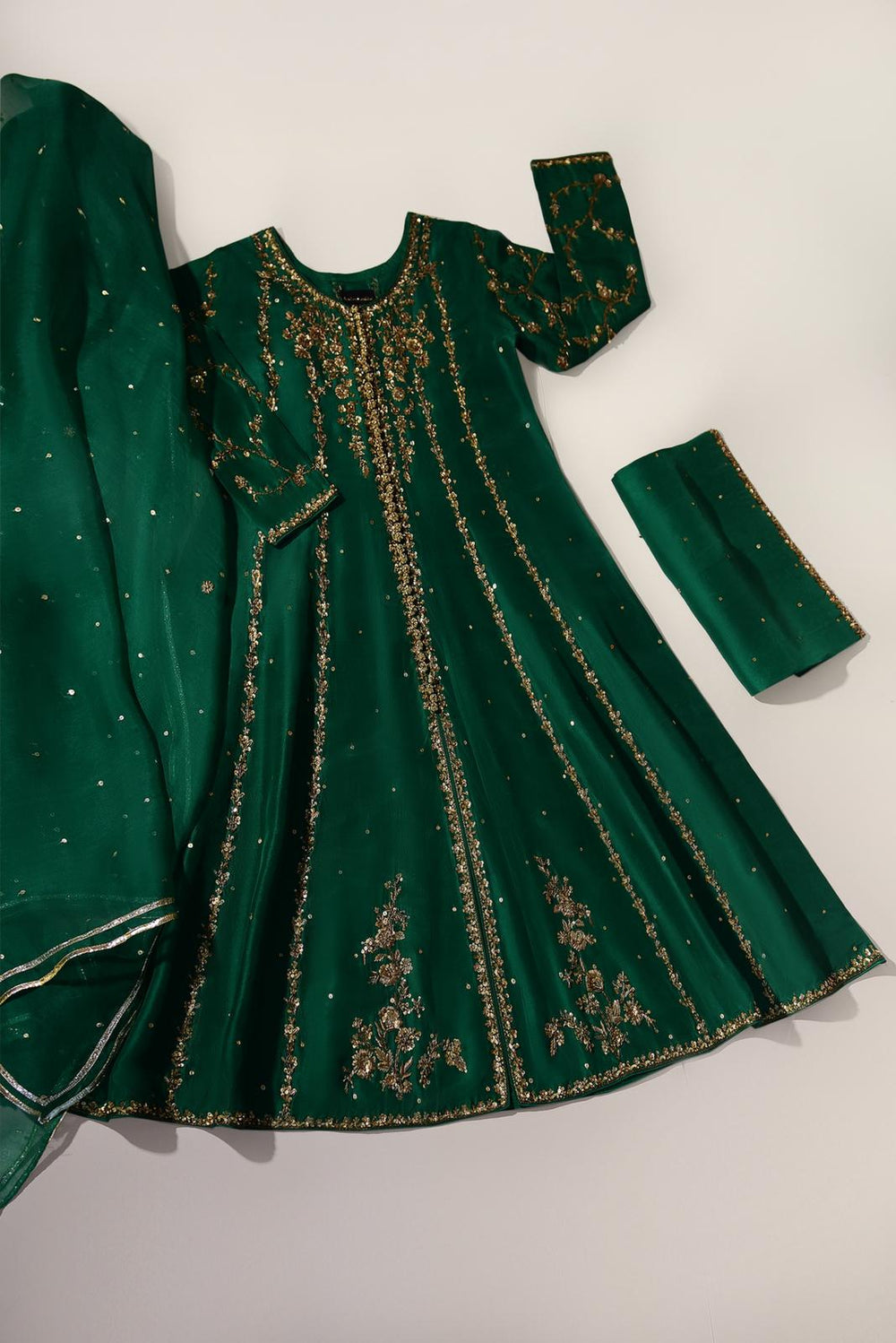 Emerald Open Kalidaar | Aghanoor Bridal